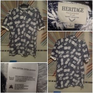 Heritage1981 Men Medium Pineapple Print Polo Shirt